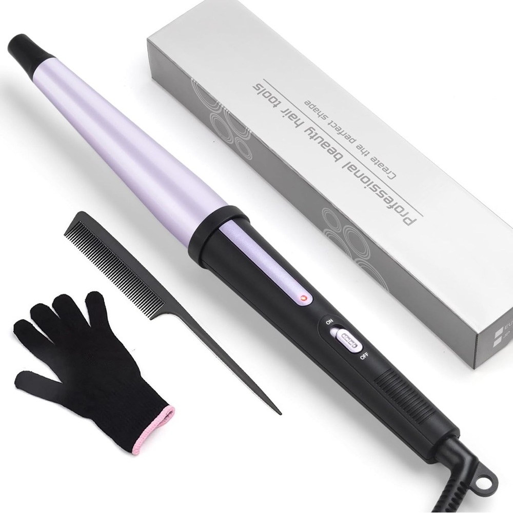 Hair Curling Wand Tapered Curling Iron Professional Ceramic Curler Dual Voltage